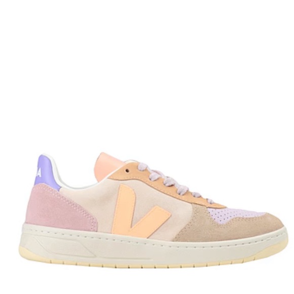 Veja Shoes - VEJA V-10 Multicolor Peach Leather Low Top Sneakers NWT in box Size 6